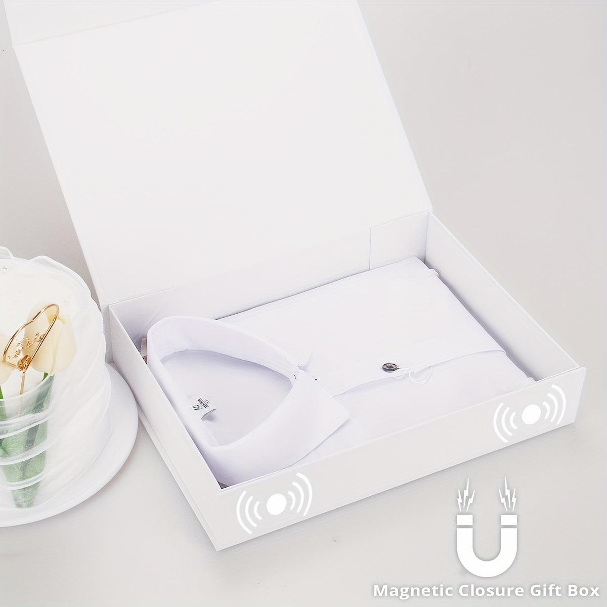 Magnetic Lid Shirt Box 29x21x21cm - Sturdy Groomsman Gift Boxes
