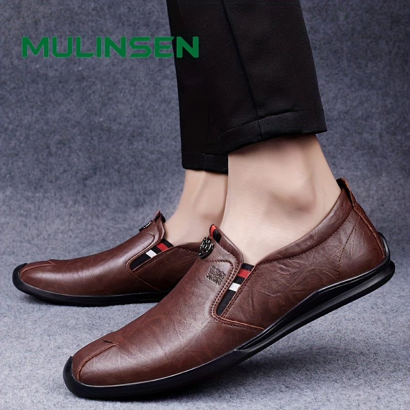 Men's PU Leather Loafer Shoes Non-Slip Slip On Driving Shoes
