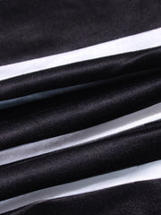  Stripe Print Short Sleeve Maxi Dress