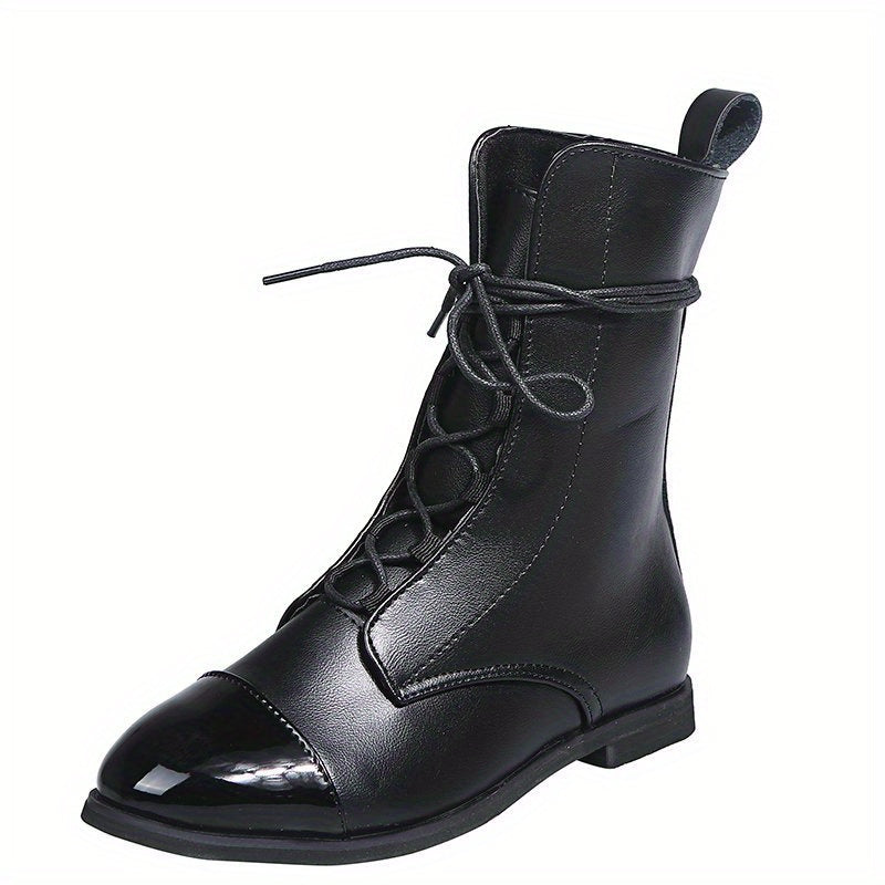 Women's Lace Up Motorcycle Combat Boots