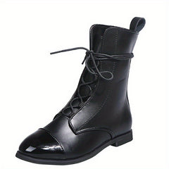 Women's Lace Up Motorcycle Combat Boots