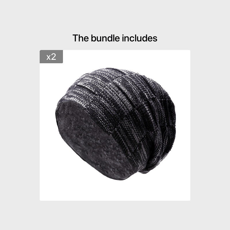 Men's Winter Plush Knitted Beanie Set