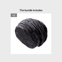 Men's Winter Plush Knitted Beanie Set