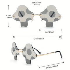 Y2K Mushroom Sunglasses UV400 Kpop Rimless Glasses Beach Party Club