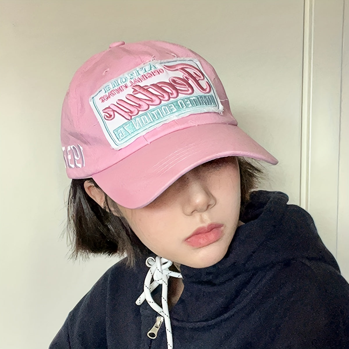 Y2K Letter Embroidered Baseball Cap Cotton Patch Sports Hat