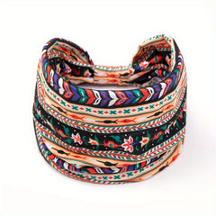 Boho Flower Print Knotted Headband for Women