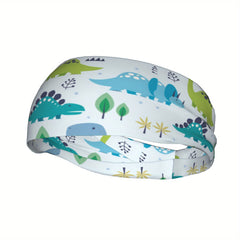 Dinosaur Sports Headband Stretchy Polyester Yoga Gym Running