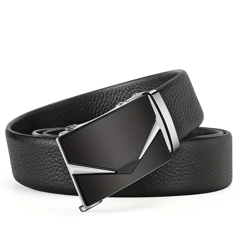 1pc Automatic Buckle Leather Belt Men