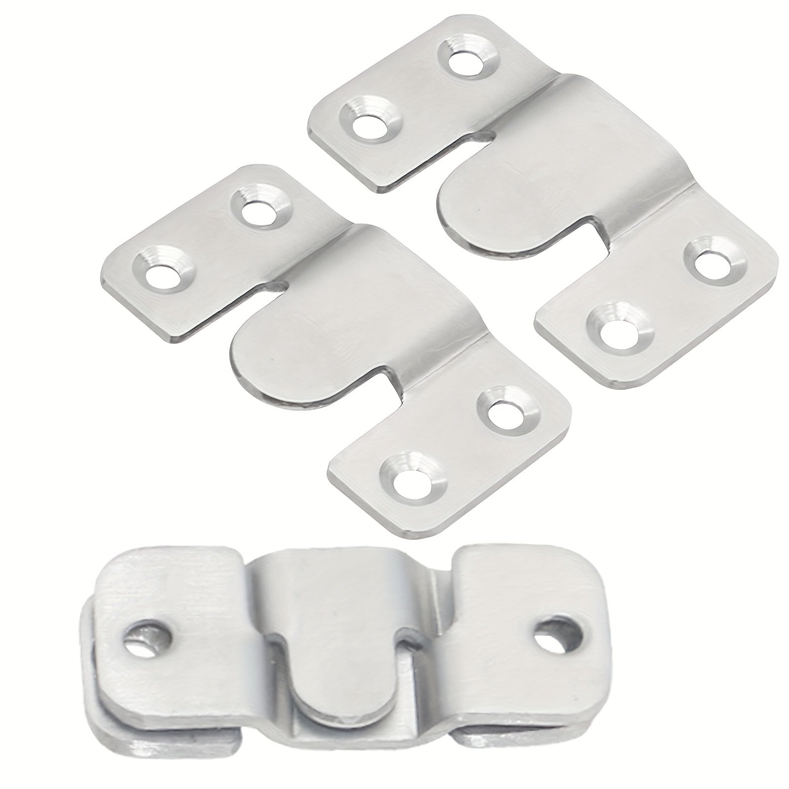 Flush Mount Bracket Set Stainless Steel for Mirror Photo Shelf Cabinet