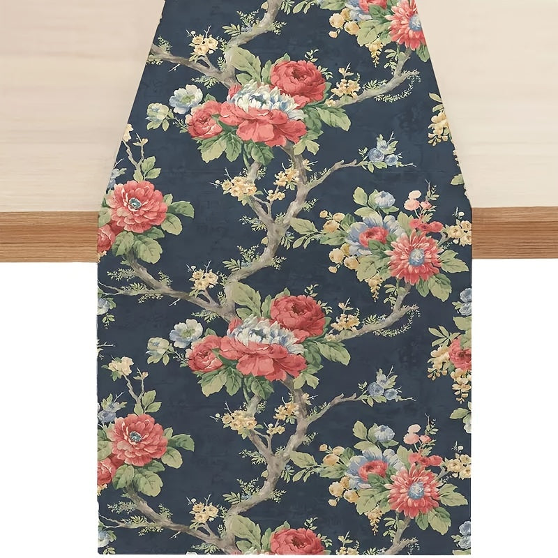 Boho Flower Pattern Table Runner - Waterproof & Stain Resistant