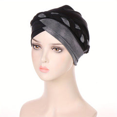 Glitter Twist Braided Turban Beanie Head Scarf Chemo Cap
