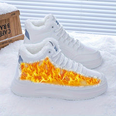 Women's Winter Sneakers Fleece Lining High Top Outdoor Casual Platform Shoes