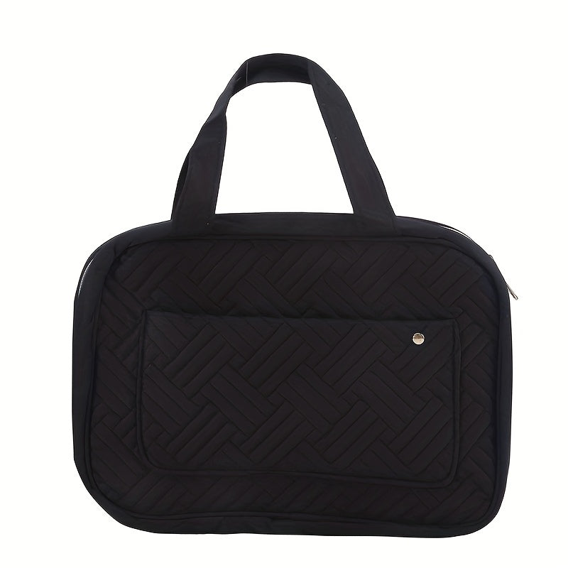 Minimalist Argyle Pattern Cosmetic Handbag Travel Storage Bag