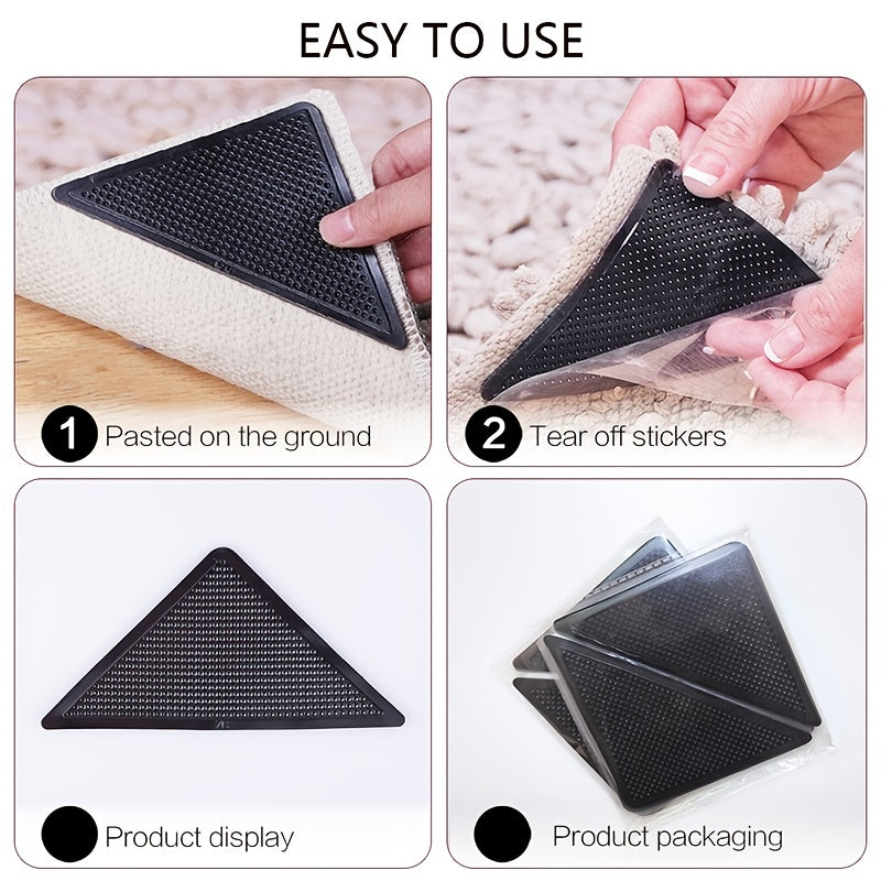 8pcs Non Slip Carpet Stickers Triangle Patches for Household