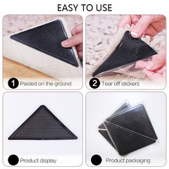 8pcs Non Slip Carpet Stickers Triangle Patches for Household