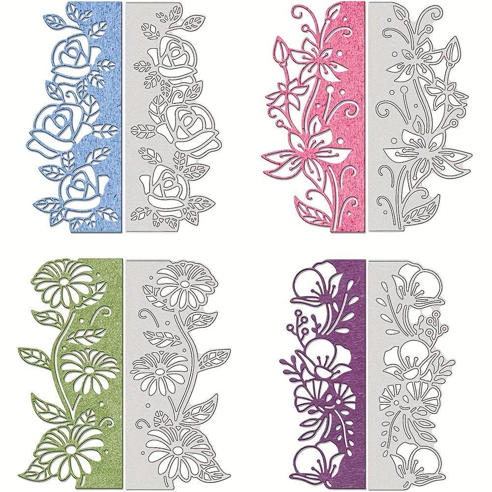 Rose Flower Edge Metal Cutting Dies DIY Scrapbooking Album Decorative Embossing