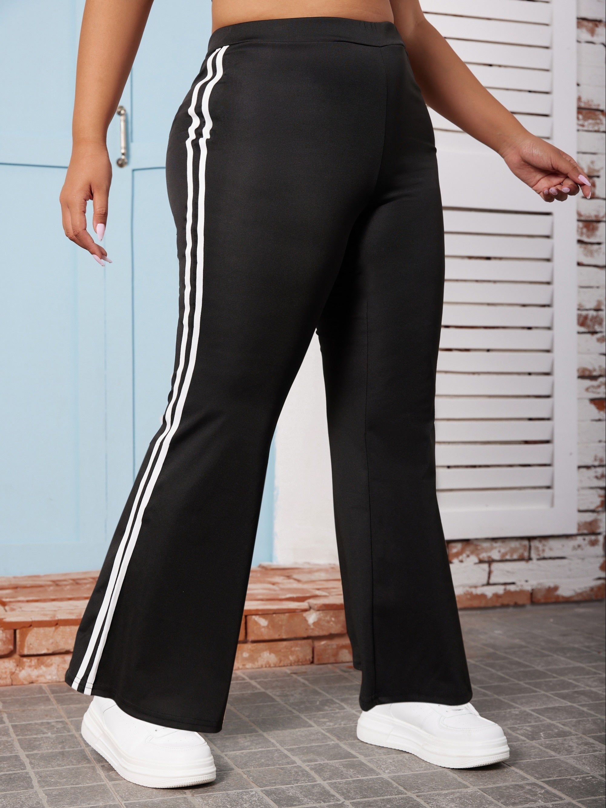  High Rise Skinny Flared Leg Pants