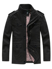 Men's Retro Cotton Jacket Windproof Coat for Autumn and Winter