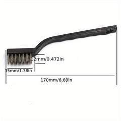 3pcs Mini Stainless Steel Rust Brush Brass Cleaning Polishing Detail Metal Brush