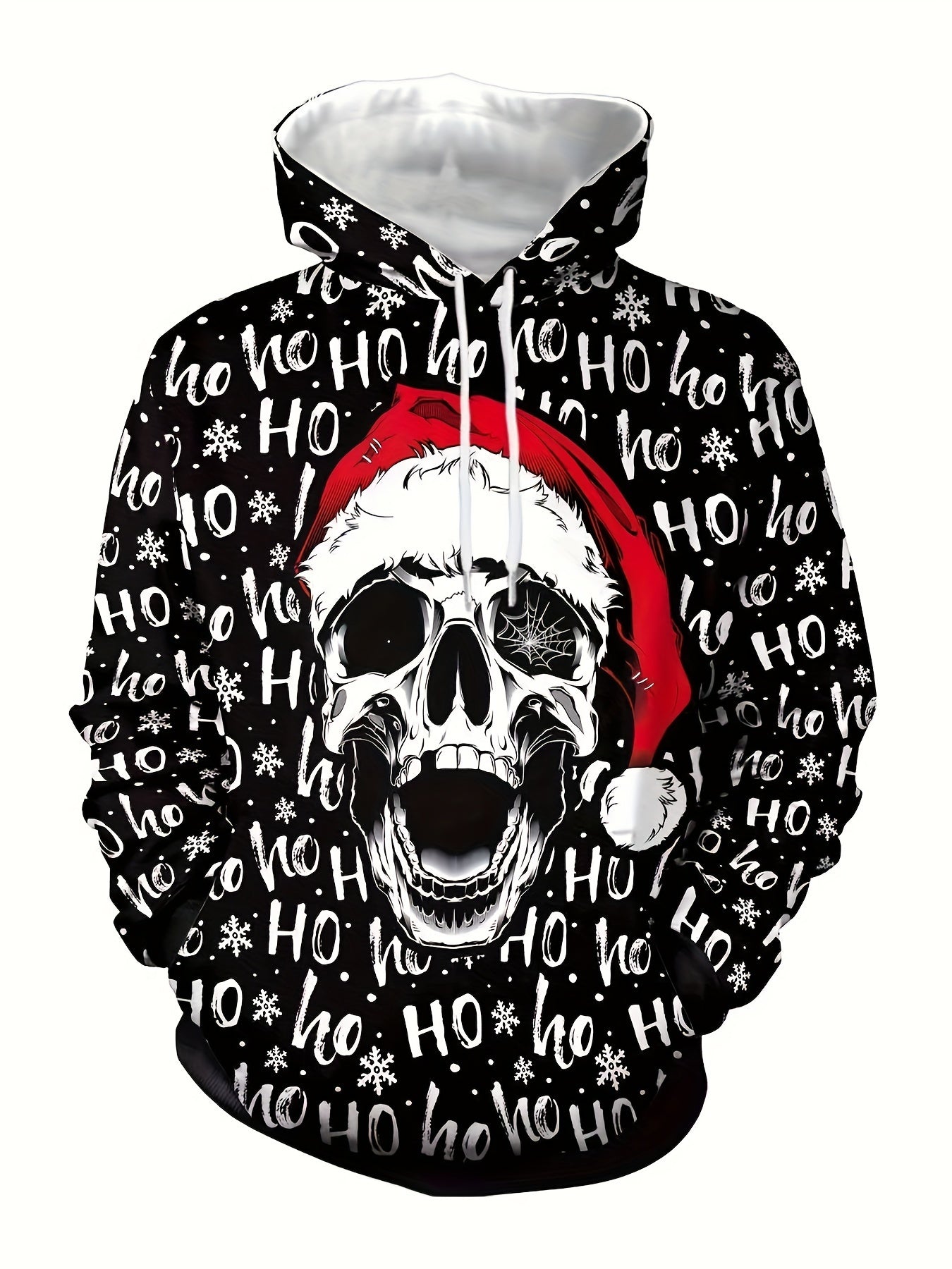 Christmas Santa Claus Print Hoodie Men's Pullover Hooded Sweatshirt