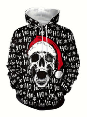 Christmas Santa Claus Print Hoodie Men's Pullover Hooded Sweatshirt