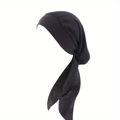 Silk Head Scarf Elastic Turban Cap Solid Sleep Night Cap Women Hijab Bonnet