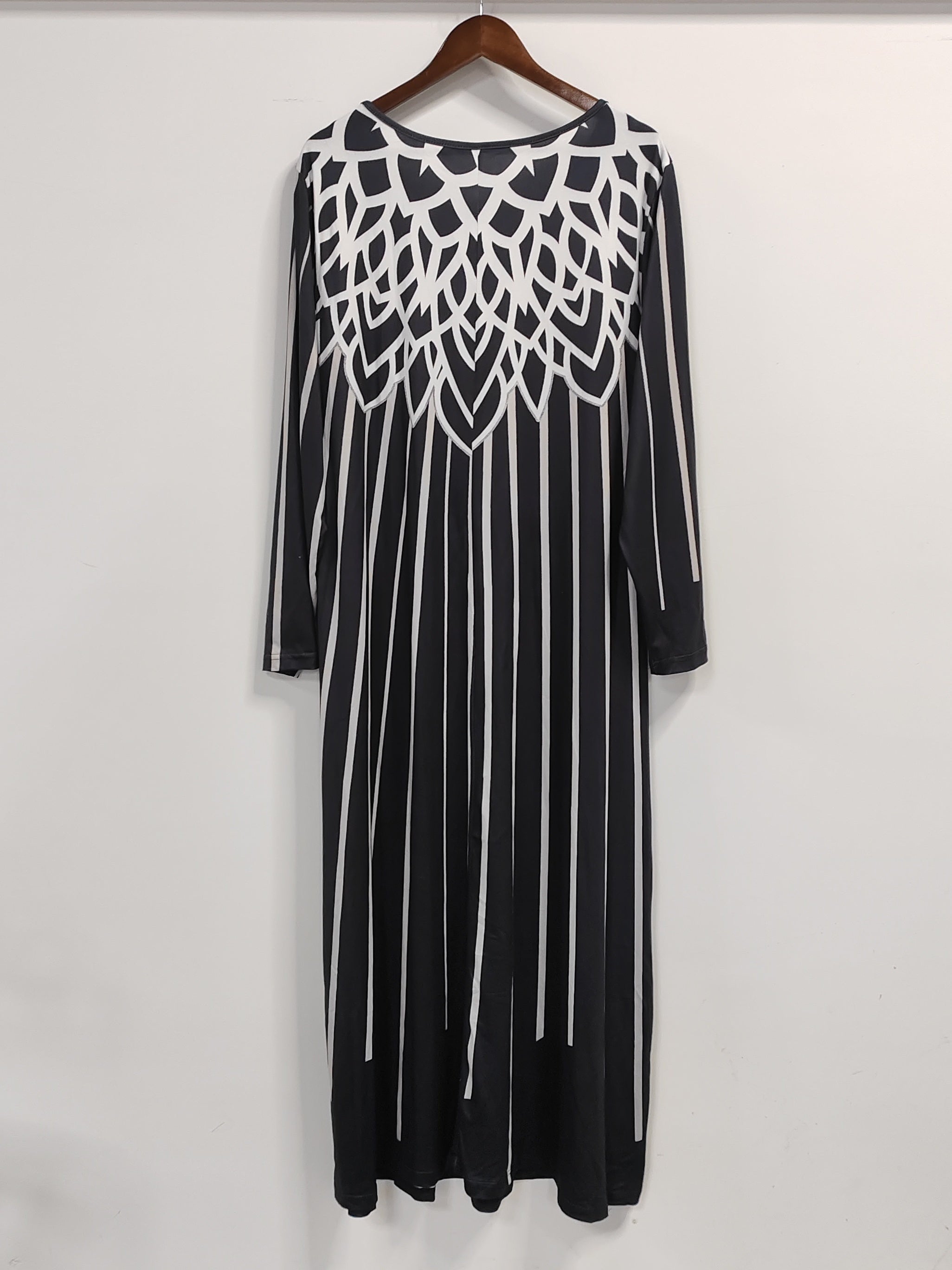  Casual Dress Women's Plus Print Long Sleeve Round Neck S