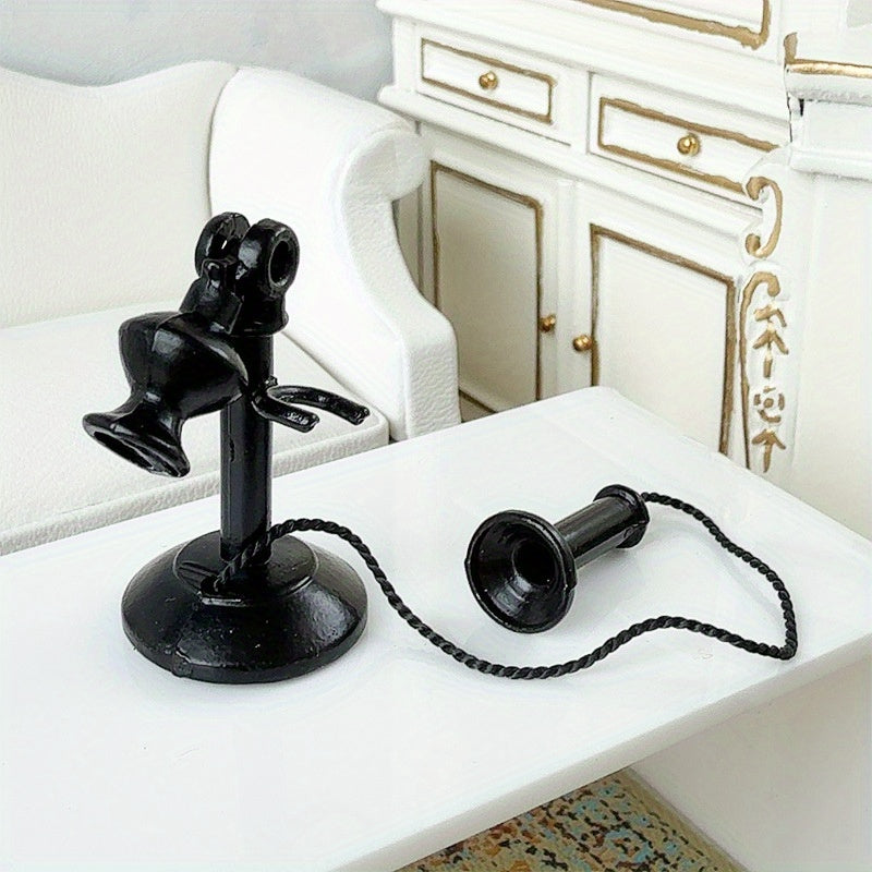 Vintage Wrought Iron Telephone for Dollhouse Props