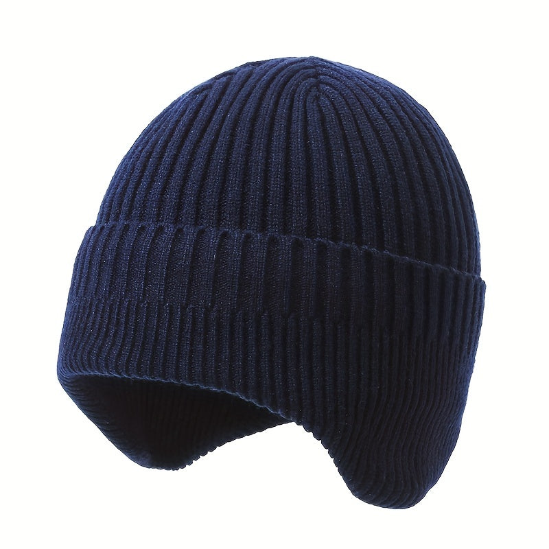 Winter Velvet Warm Woolen Hat Men's Windproof Ear Protection Knitted Hat