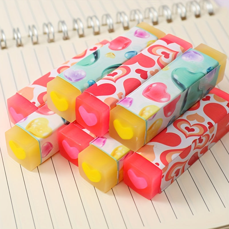 2pcs Love Pencil Erasers Fun Desk Pet Erasers
