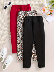 4pcs Girl's Comfort Fit Legging Pants Set