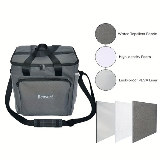 25L Insulated Lunch Cooler Bag Travel Tote Leak Proof PEVA Liner Zipper Closure