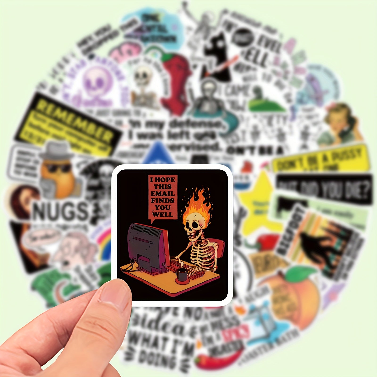 50 Funny Stickers for Laptops Water Bottles Helmets Ideal for Holidays