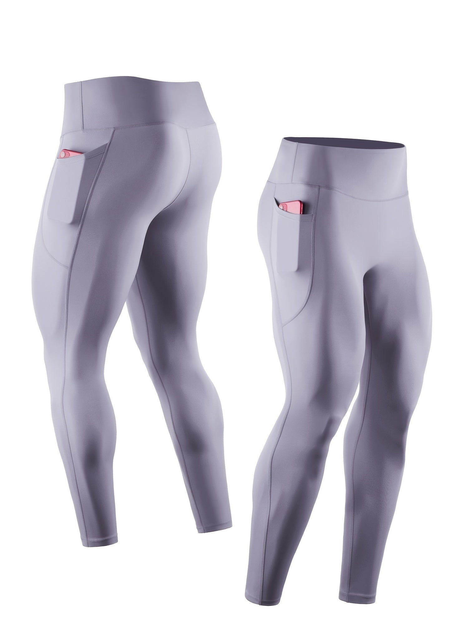 Men's High Waist Compression Sports Leggings Quick Dry Pants