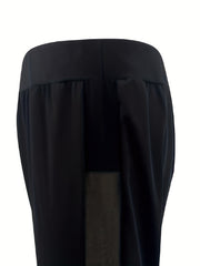  Solid Mesh High Stretch Tapered Leg Trousers