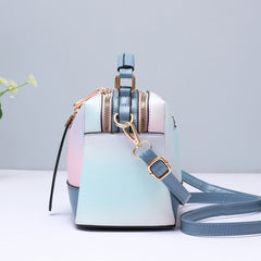 Ombre Square Crossbody Bag Zipper Women's Small PU Leather Purse