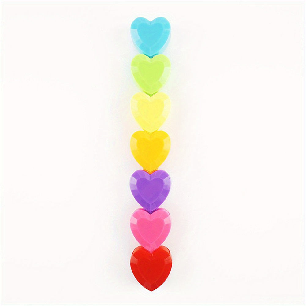 Heart Shaped Highlighter Set - 6 Colors - School Office Art Projects Fluorescent