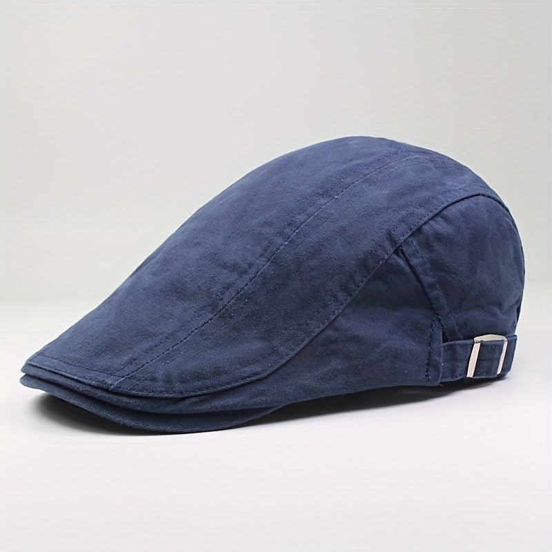 Solid Men's Casual Beret Vintage Visor Cap For Men