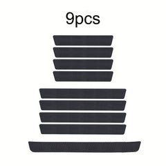 9pcs Car Door Sill Protectors Carbon Fiber Vinyl Wrap Stickers