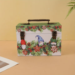 Christmas Pattern Organizer Storage Box Vintage Rectangular Case