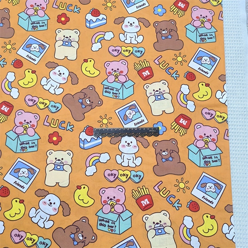 4pcs 9.8in Cartoon Pattern Cotton Squares DIY Quilting Fabric