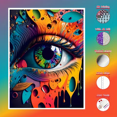 5D Flocked Canvas Diamond Painting Kit 12-16in Decorative DIY Set