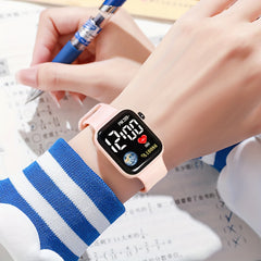 4pcs LED Sports Watch 24H Display Silicone Strap Digital