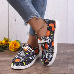 Scary Pumpkin Ghost Slip On Sneakers Lightweight Comfortable Boat Shoes
