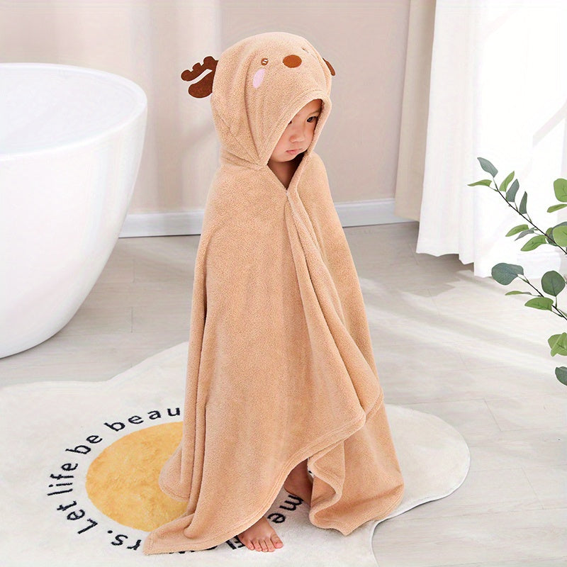 Antlers Decor Hooded Bath Towel for Kids