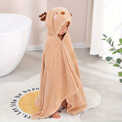 Antlers Decor Hooded Bath Towel for Kids