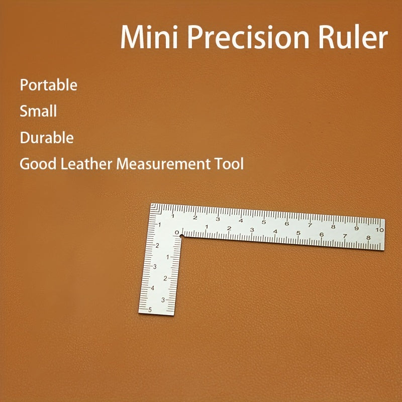 Mini Steel L-shaped Double Sided Scale Ruler for Leather