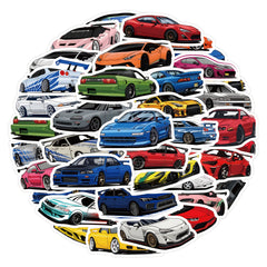 60pcs JDM Car Decals Mixed Vinyl Stickers DIY Creative Self-Adhesive Reusable