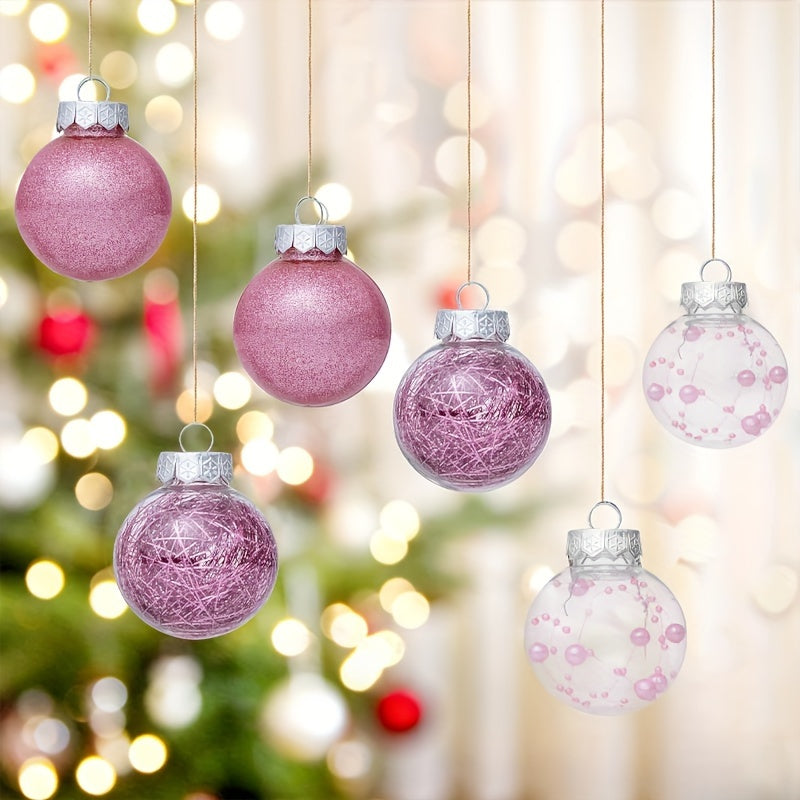 6pcs Pink Christmas Tree Decorative Balls Party Decoration Supplies