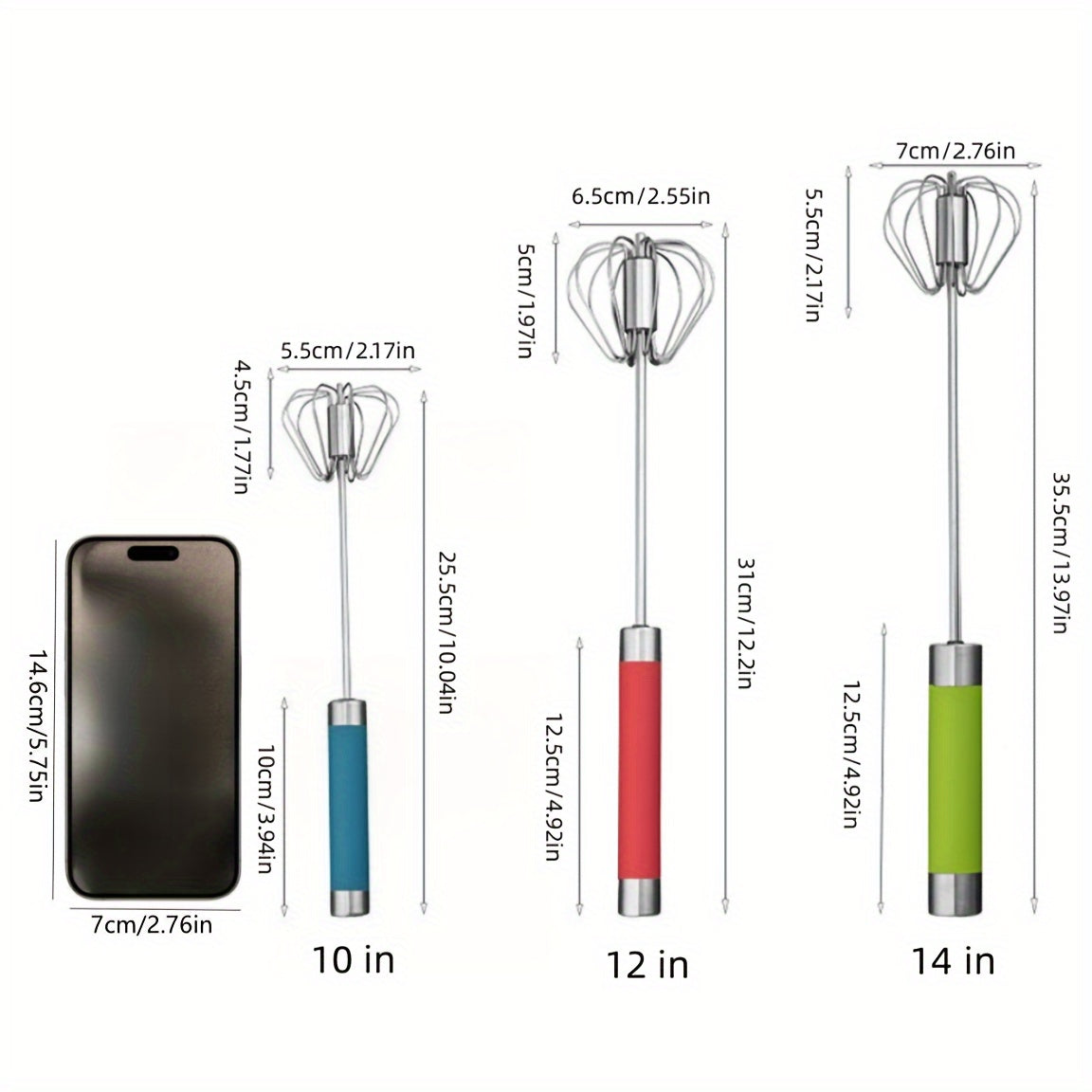 Stainless Steel Semi Automatic Rotary Whisk